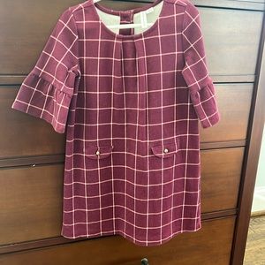 Janie and Jack plum colored dress with gold button